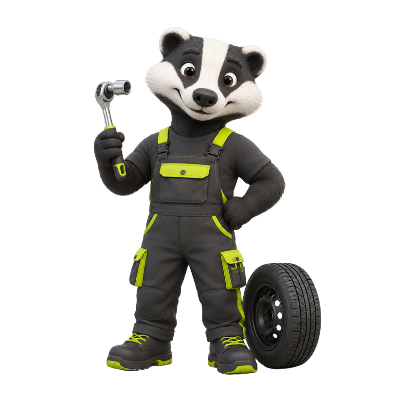 Original badger mechanic mascot for garages & mechanics website design