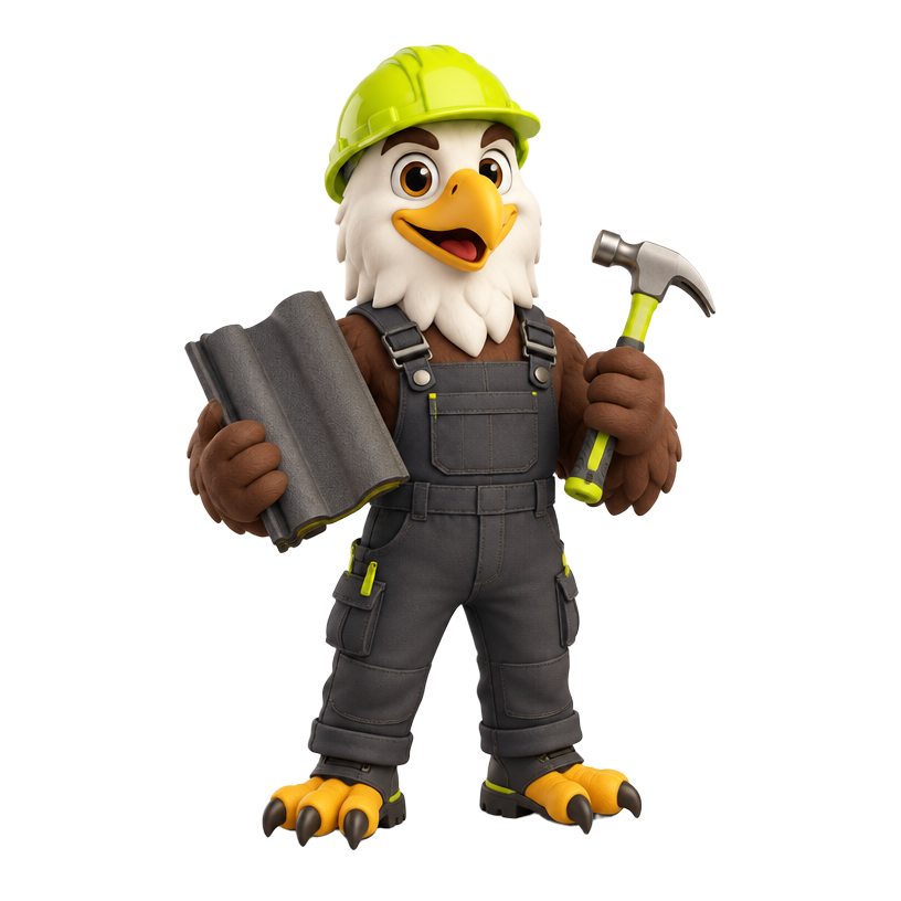 Original eagle roofer mascot for roofers website design